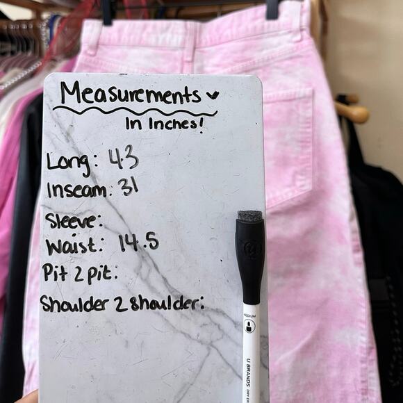 Zara Pink Tie dye Denim Pants Size 6 Bloggers Favorite High Waisted - Picture 3 of 8